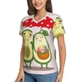 thumbnail image 2 of Fuzoiu Avocado Lovers Wearing Umbrella Print Women's Classic V-Neck T-Shirt, Short Sleeve V Neck Tees for Casual Everyday Wear,Casual Fit Tee,Summer Fashion Tops-X-Large, 2 of 5