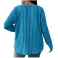 thumbnail image 6 of cfhntfmh Plus Size Long Sleeve Tops for Women V Neck Pullover Sweaters Loose Dressy Curvy Hem Spring Fall Tunic Shirts, 6 of 7