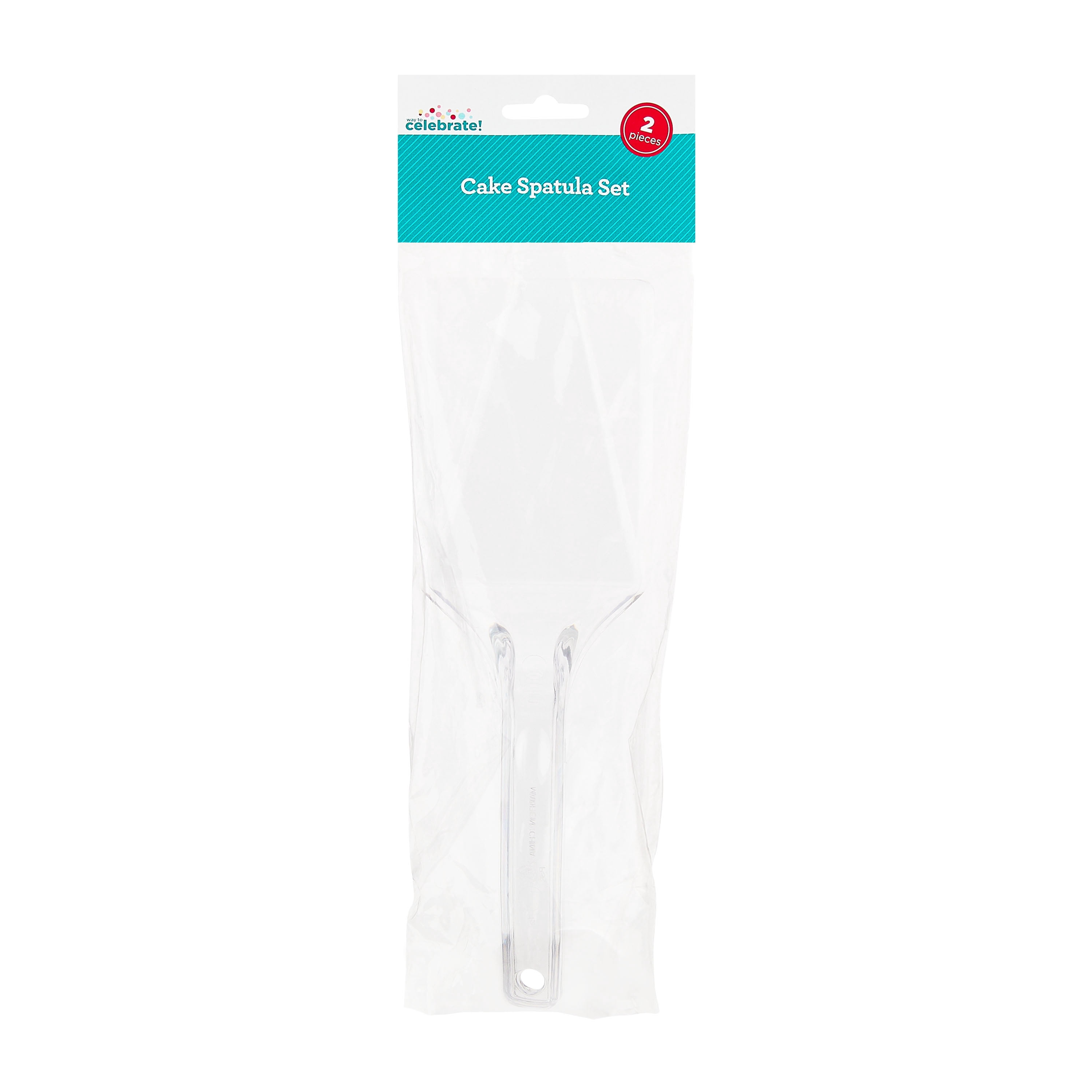 Clear Plastic Cake Spatula Set, 2 Pieces, Way To Celebrate