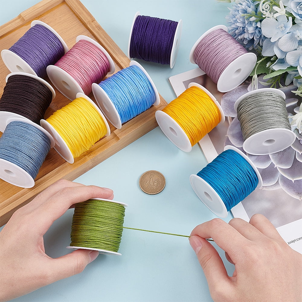 1set 453 Yards Nylon Beading String 18 colors 1mm Jewelry Nylon Cord Chinese Knotting Cord Beading Thread for Kumihimo Bracelets Beading Necklaces Macrame Craft Wind Chime Nylon