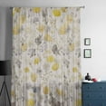 thumbnail image 5 of Yellow Grey Botanical Semi Sheer Curtains Drapes for Living Room, Bedroom, French Doors Window 108 Inches Long, Spring Floral Watercolor Rustic Rod Pocket Chiffon Curtain Drapery Voile Drape Panel, 5 of 6