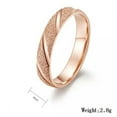 thumbnail image 4 of 4MM Pearl Sand Twill Bands Rose Gold Titanium Steel Women Wedding Ring Size 6-11, 4 of 9