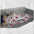 thumbnail image 6 of Valentine Soft Flannel Fleece Blanket, Different Types of Heart Shapes Romance Love Theme Watercolor Striped Art, Cozy Plush for Indoor and Outdoor Use, 60" x 80", Pink Black White, by Ambesonne, 6 of 6