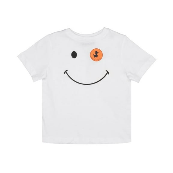 Save The Duck Kids White Asa Smiley Face, Size 10Y