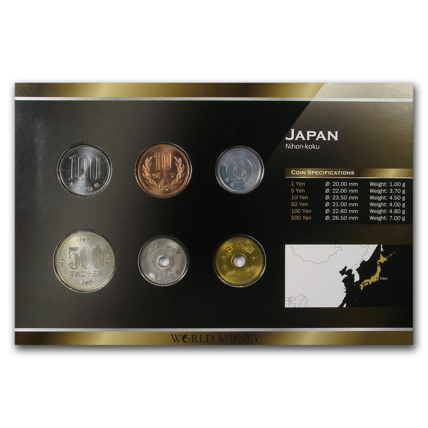 Japan 1 Yen-500 Yen 6-Coin Set BU - Walmart.com