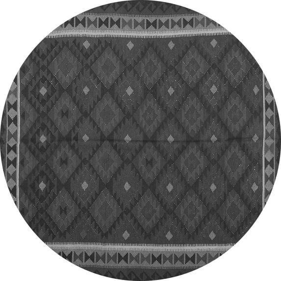 Ahgly Company Indoor Round Oriental Gray Traditional Area Rugs, 7' Round