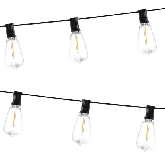 200FT LED Outdoor String Lights, Waterproof Shatterproof ST38 Bulbs - Patio Lights for Garden, Backyard, Party