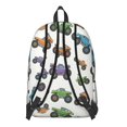 thumbnail image 3 of Monster Cartoon Truck White Pattern Backpack for School, Cute School Bag with Adjustable Shoulder Straps and Padded Back, 15.7"x11.8"x5.5", 3 of 5