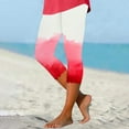 thumbnail image 2 of lcziwo Today Prime Sales, Cropped Leggings for Women 2025 Fashion Color Block Workout Yoga Pants Milk Silk Soft High Waisted Tummy Control Tight Capris Red L, 2 of 6