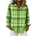 thumbnail image 2 of Cutuoiiu Women's Long Sleeve Button Down Shirts Plaid Business Casual Work Blouses Gifts, 2 of 3