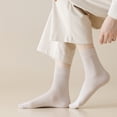 thumbnail image 7 of Sookeceks 6 Pairs Mulberry Silk Crew Socks for Women, Soft Spring Autumn Trouser Socks for Casual Dress Size 5-9, 7 of 7