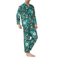 thumbnail image 2 of Yiaed Lephants in the Jungle Print Men’s Pajamas Set - Long Sleeve Button Down Sleep Shirt and Pajama Bottoms Sleepwear Set Mens Pjs Sets Men's Pajama Bottoms-, 2 of 7
