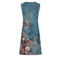 thumbnail image 5 of ibuvkizy Summer Dresses for Women,Plus Size Summer Dresses,Women's Casual Versatile Printed Round Neck Casual Sleeveless Suspender Dress,Holiday Party Beach Dress,Gifts for Women, 5 of 5