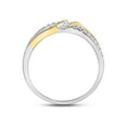 thumbnail image 3 of FB Jewels 10kt Two-tone Gold Mens Round Diamond 3-stone Wedding Ring 1/2 Cttw, 3 of 4