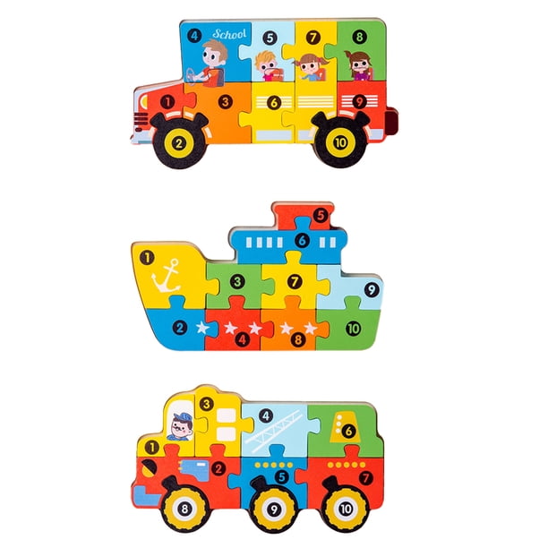 Rompecabezas para niños pequeños, 3 juegos de rompecabezas de animales, rompecabezas numerados de madera de colores, juguetes educativos de aprendizaje preescolar para niños y bebés Zhivalor BST3016080-4