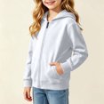 thumbnail image 5 of Ashirexll Girls Hoodies Solid Hooded Long Sleeve Sweatshirt for Big Girls Fall Casual Layer 1-11 Years, 5 of 7