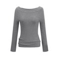 thumbnail image 4 of IROINNID Reduced Womens Sweater Off-The-Shoulder Pullover Sweater Solid Color Casual Short Length Long Sleeve Shirt Sweater Tops, 4 of 4