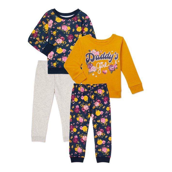 Garanimals Toddler Girls Fleece Sweatshirt & Sweatpants Outfit Set, 4