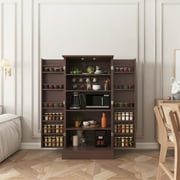 47” Kitchen Pantry Cabinet, Cabinets with Doors & Adjustable Shelves, Buffet Cupboards Sideboard