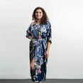 thumbnail image 2 of Elegant Long Floral Silk Kimono Womens Robe, Sizes 2 to 18, Brides and Bridesmaid Robes, Lightweight Robe, 2 of 7