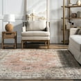 nuLOOM Ren Machine Washable Vintage Floral Area Rug, 8' x 10', Peach
