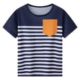 thumbnail image 4 of JCCXIN Kids Striped Tshirts For Boys Cartoon Graphic Crew Neck Outdoor Active Tops Stretch Short Sleeve Summer School Cozy Casual Daily Clothes,Dark Blue,3-4 Years, 4 of 9