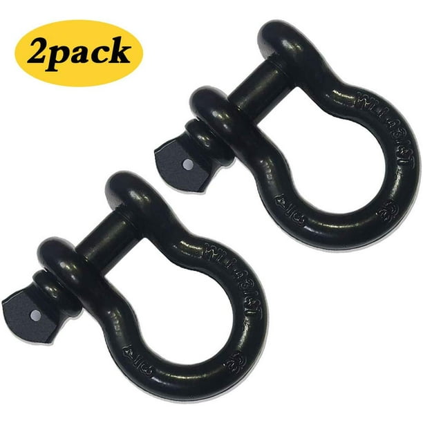 Robbor 3/4"(2 Pack) Dring Shackle Rugged 28.5 Ton (57,000 Lbs) Maximum Break Strength 4.75 Ton