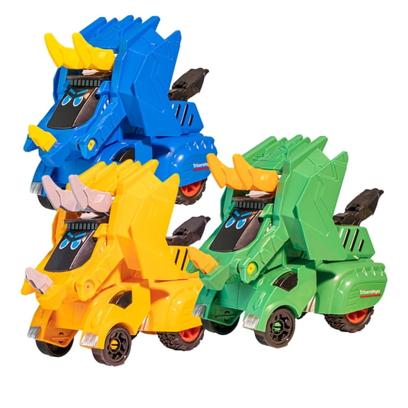 Godderr Kids Dinosaur Toys Deformation Dinosaur Car Toys for Toddler Boys Girls Deformation Truck Toys Model Inertia Car Toys