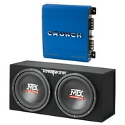 MTX 12" 1200W Car Audio Subwoofer Box Enclosure & Crunch PowerDriveX Stereo Amp