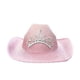 thumbnail image 2 of Sombrero de vaquero de lujo Gorra de estilo occidental Ropa Decoración de estilo retro Vestido parpadeante Disfraz de Cosplay Mujeres Hombres , Rosado Yinane Sombrero de vaquero, 2 of 6