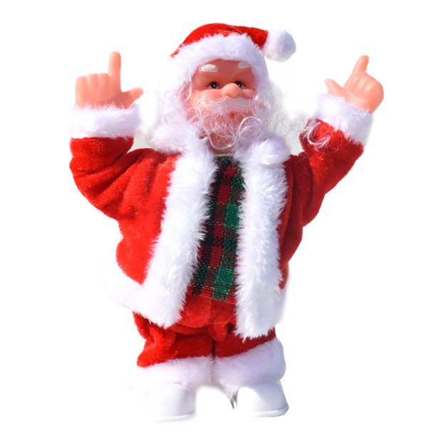 Baile Eléctrico Creativo Adornos De Papá Noel Muñeco De Peluche De Navidad Con Música Para Regalo De Niños Vogacara HA038307-00