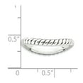thumbnail image 4 of 925 Sterling Silver Stackable Expressions Polished Antiqued Wave Ring Size: 7; for Adults and Teens; for Women and Men, 4 of 4