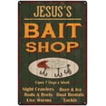 thumbnail image 1 of JESUS'S Green Bait Shop Man Cave Wall Decor Gift 8x12 Metal 108120027132, 1 of 1