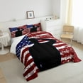 thumbnail image 4 of American Flag Bedding Soldier Salute for Usa Flag Comforter Set Room Decor,Army Gift Military Bedding for Teens Youth Veteran Vintage Stars and Stripes Comforter Soldier Silhouette Quilt Full, 4 of 5
