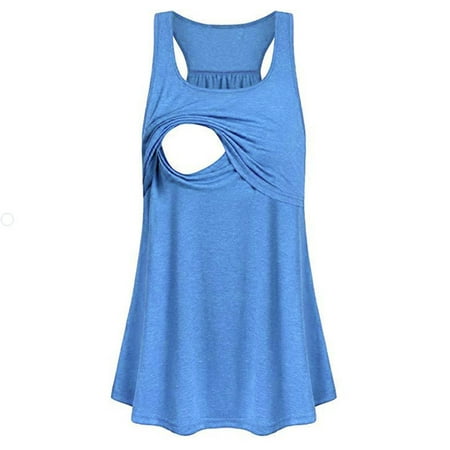 

Kukoosong Maternity Breastfeeding Dresses for Women Pregnant Women Clothes Vest Dress Invisible Pregnan Maternity Dress for Photography Light Blue S