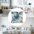 thumbnail image 3 of Blue flowers Linen toss pillowcase decoration pillowcase gifting preferred 18x18 inch cushion cover 4 sets sofa pillowcase sofa bedroom living room car, 3 of 8
