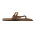 thumbnail image 4 of Dream Pairs Sandals Women Flip Flops Square Open Toe Thong Sandals Summer Casual Lightweight Comfortable Flat Slippers Indoor Outdoor Beach Walking Shopping Vacation Shoes SDFF2226W BROWN Size 10, 4 of 5