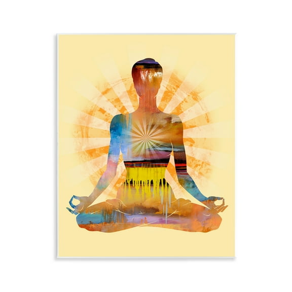 Stupell Industries Mindful Meditation Pose People Painting Unframed Art Print Wall Art, 11 x 14