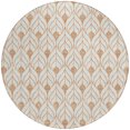 thumbnail image 4 of HomeRoots 595765 8 ft. Salmon & Beige Round Geometric Washable Indoor & Outdoor Area Rug, 4 of 5