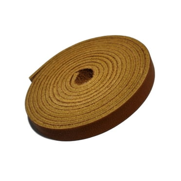 TOFL Genuine Top-Grain Leather Strap | 72 Inches Long | 3/8 Inch Wide | 1/8 Inch Thick (7-8 oz) | 1 Leather Strip for DIY Arts & Craft Projects, Clothing, Jewelry, Wrapping | Medium Brown