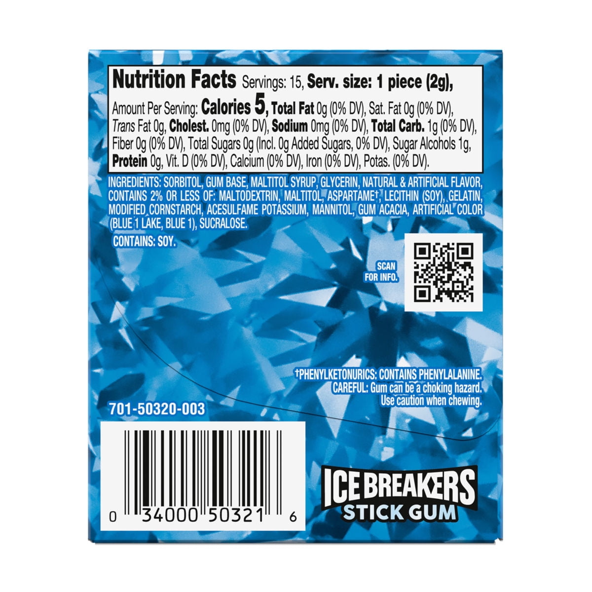 ICE BREAKERS STICKS PEPPERMINT FLAVORED GUM PACK