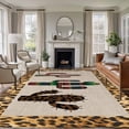 thumbnail image 2 of Rectangle Rug 5x8ft Area Rug, Colorful Art Cactus on Linen Texture Area Rugs for Living Room Bedroom, Animals Leopard Border Floor Mat Non-Slip Non-Shedding Carpet Indoor Accent Rugs, 2 of 9