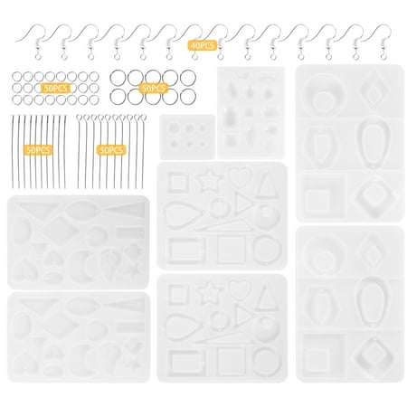HOTBEST 213+248Pcs DIY Silicone Earring Pendant Mold Jewelry Resin Mould Kit Casting Craft Tool Set