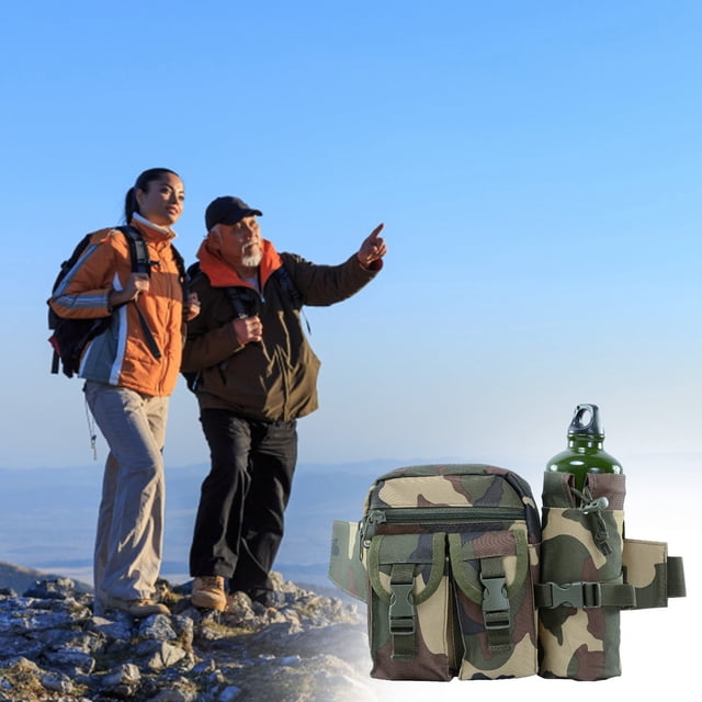 Xihbxyly Riñonera para Exteriores, Diseño Multifuncional, Funda Extraíble para Botella de Agua, Cómoda para Senderismo y Escalada, Imprescindible para Viajes, Poliéster Resistente, Capacidad de 4 L,