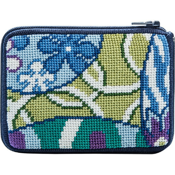 Alice Peterson Stitch & Zip Coin/Credit Card Case Needlepoint Kit - SZ216 Imari Abstract
