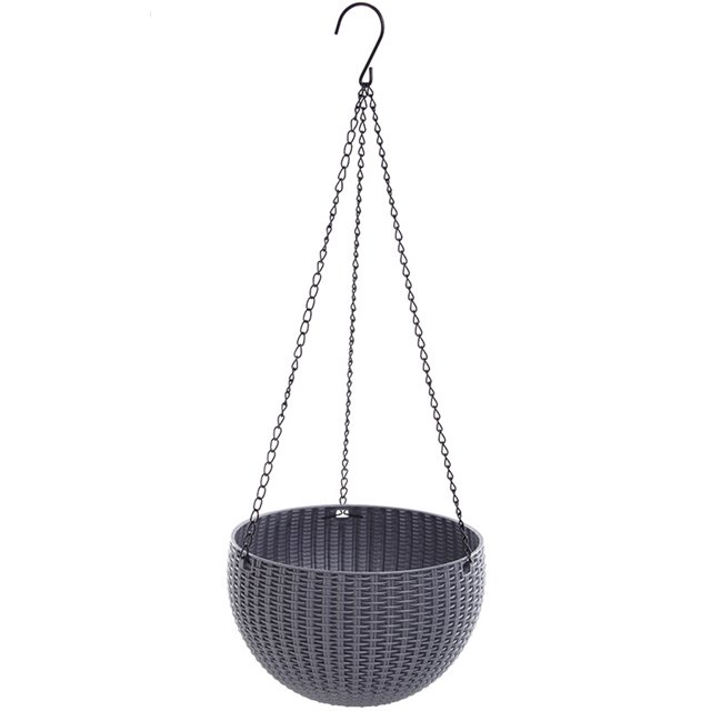 Cesta colgante, maceta de ratán, maceta de arte con riego automático, herramienta de plantación de resina plástica, suministros de jardín kenally JJ23283-07