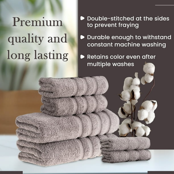 HALLEY Turkish Towels Set 6 Pieces 650 GSM Highly Absorbent Super Soft 100 Cotton 2 Bath Towels 2 Hand Towels 2 Washcloths Gray Walmart Business Supplies