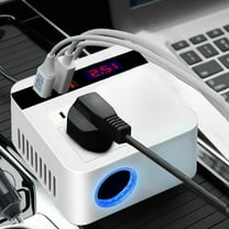 Car Inverter 150W Peak, 12V/24V to 110V/220V LED Display Sockets Power Inverter Adaptor with 3 USB Ports, QC 3.0 Fast Charging, Intelligent Protection, Universal for Vehicles