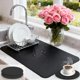 thumbnail image 1 of Tapete Para Secar Platos Encimera de Cocina con 2 Posavasos, Tapete de Café para Encimera, Alfombrillas para Secar Absorbente, Tapete de Secado con Respaldo de Goma Antideslizante-Negro, 1 of 4
