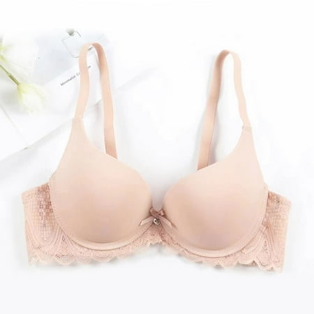 LLYWEY Cute Bras on Clearance Wireless Padded Bras Women Ladies Underwire Bra Style-1221 Women Multiway Bra Feature Adult Female Lace Sports Bras Gray 36B